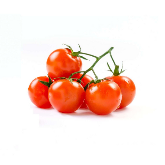 Fresh organic cherry tomatoes Mumbai arranged with green stems for healthy cooking