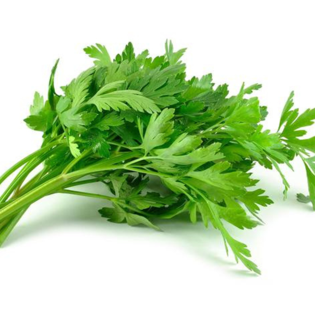 Fresh organic parsley from Prakritii Organics, vibrant green and fragrant for culinary uses