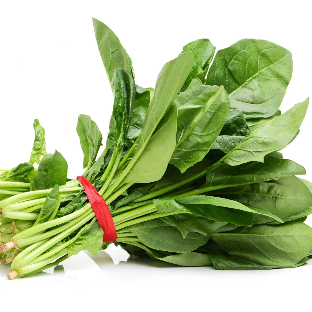 Fresh organic spinach online Mumbai, showcasing vibrant green leafy vegetables bundled together