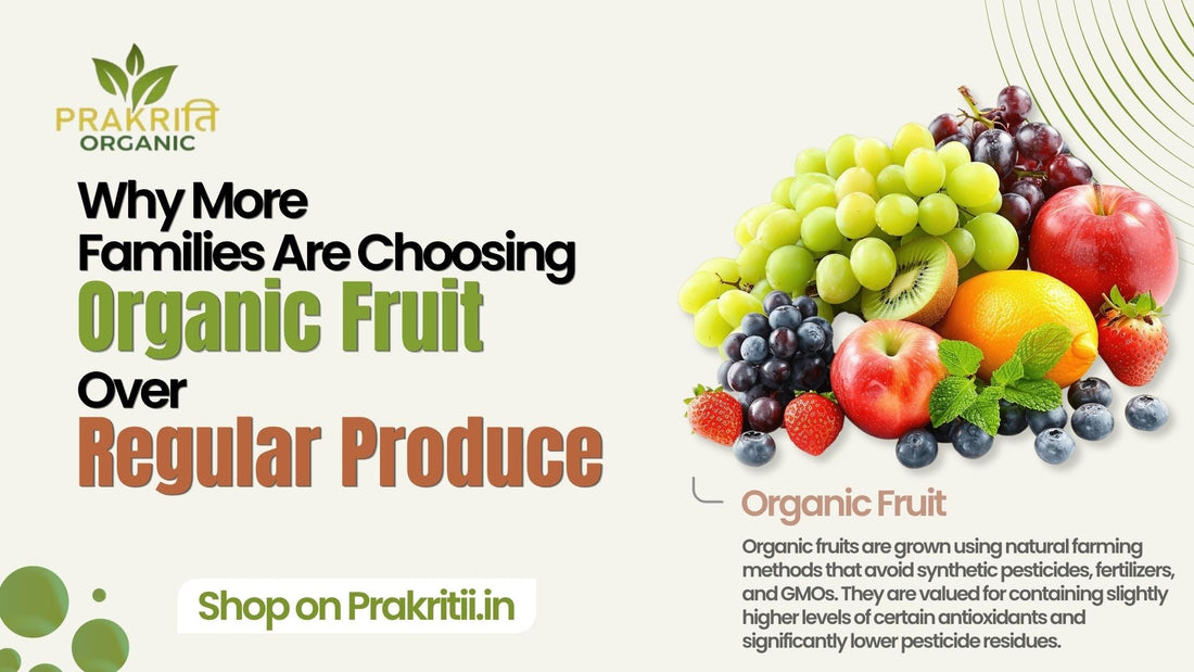 An advertisement for Prakriti Organic Indrayani Rice, a short-grain aromatic rice from Maharashtra, with a bowl of raw grain.