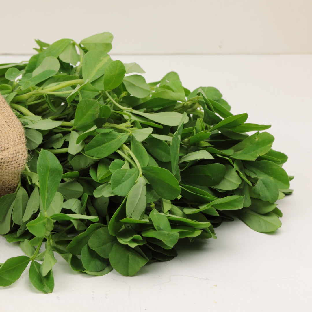 Fresh methi leaves bundled for sale, ideal for cooking and recipes, buy fresh methi online Mumbai
