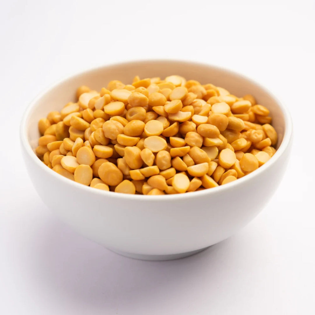 Bowl of organic chana dal online showcasing high-quality split chickpeas for cooking